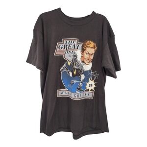Vintage 1988 Prentiss Wayne Gretzky The Great One Tee NHL Black Size L